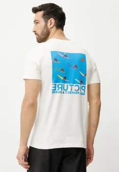 Picture tricou din bumbac Simon Bailly 1 culoarea bej, cu imprimeu, MTS1251 imagine