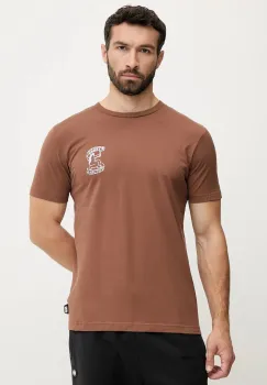 Picture tricou din bumbac Terra culoarea maro, cu imprimeu, MTS1266 imagine