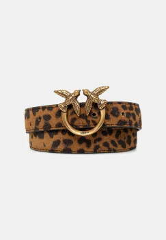 Pinko curea din piele intoarsa Leopard print imagine