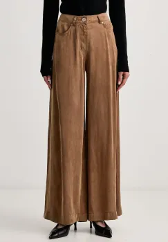Pinko  pantaloni straight pentru femei din cupro imagine