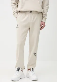 PLEIN SPORT pantaloni de trening culoarea bej, cu imprimeu, SAEC MJT2474 STE001N imagine