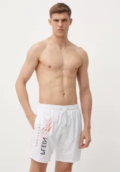 PLEIN SPORT pantaloni scurti de baie culoarea alb imagine