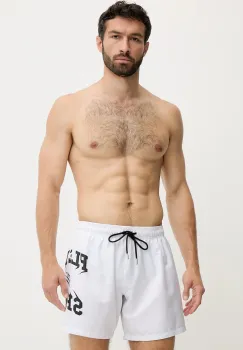 PLEIN SPORT pantaloni scurti de baie culoarea alb, PS25MBM01 imagine