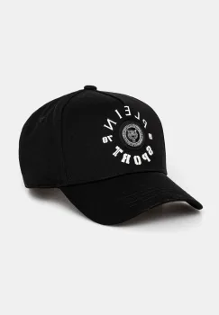 PLEIN SPORT sapca de baseball din bumbac culoarea negru, cu imprimeu, SAEA UAC0643 STE003N imagine