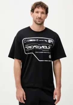 PLEIN SPORT tricou din bumbac culoarea negru, cu imprimeu, FAEC MTK8373 STE001N imagine
