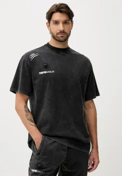 PLEIN SPORT tricou din bumbac culoarea negru, cu imprimeu, FAEC MTK8377 STE001N imagine