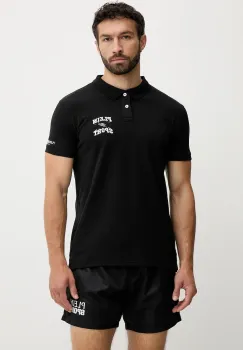 PLEIN SPORT tricou polo culoarea negru, cu imprimeu, PS25MPL01 imagine