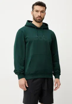 POC hanorac de bumbac barbati, culoarea verde, cu gluga, cu imprimeu, 61652 imagine