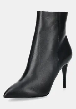 Pollini cizme de piele culoarea negru, cu toc cui, SA21038M0NTE0000 imagine