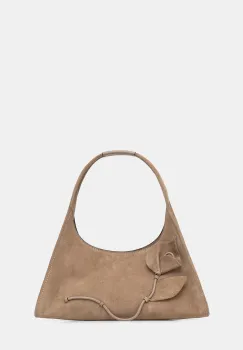 Pollini geanta baguette pentru femei, din piele intoarsa imagine