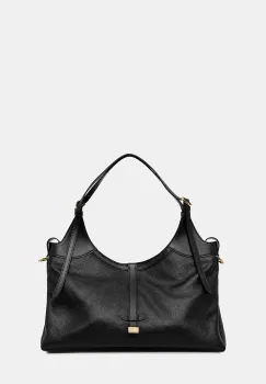 Pollini geanta de piele culoarea negru, PC4400PP0N QA1 imagine