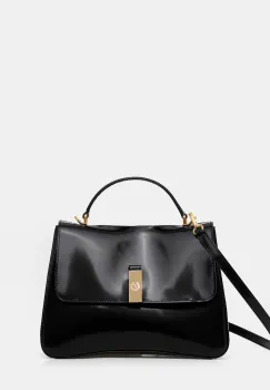 Pollini geanta de piele culoarea negru, PC4417PP0N QB1 imagine