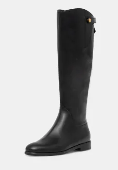 Pollini ghete de piele culoarea negru, cu toc plat, PA26133C0NPA0000 imagine
