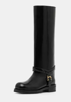 Pollini ghete de piele culoarea negru, cu toc plat, PA26154G0NPC0000 imagine