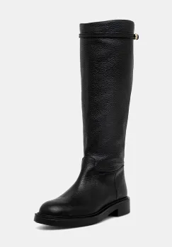 Pollini ghete de piele culoarea negru, cu toc plat, SA26083G0NTD0000 imagine