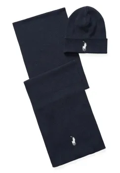 Polo Ralph Lauren caciula si fular din bumbac imagine
