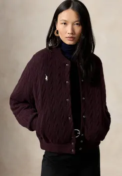 Polo Ralph Lauren geaca bomber pentru femei cu lana imagine