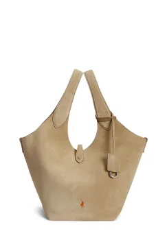 Polo Ralph Lauren geanta de mana din piele intoarsa imagine