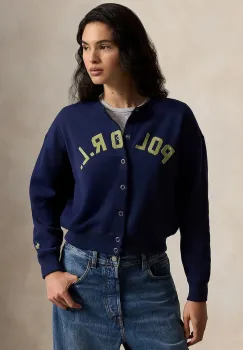 Polo Ralph Lauren hanorac cu fermoar pentru femei cu bumbac imagine