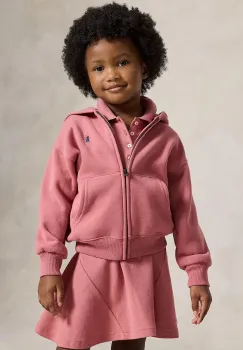 Polo Ralph Lauren hanorac cu fermoar si gluga pentru copii cu bumbac imagine