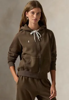 Polo Ralph Lauren hanorac cu fermoar si gluga pentru femei cu bumbac imagine
