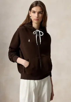 Polo Ralph Lauren  hanorac cu fermoar si gluga pentru femei cu bumbac imagine
