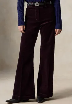 Polo Ralph Lauren pantaloni evazati flare pentru femei cu bumbac imagine