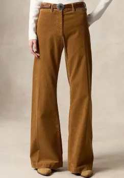 Polo Ralph Lauren pantaloni evazati flare pentru femei cu bumbac imagine