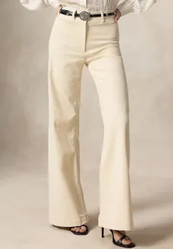 Polo Ralph Lauren  pantaloni evazati flare pentru femei cu bumbac imagine