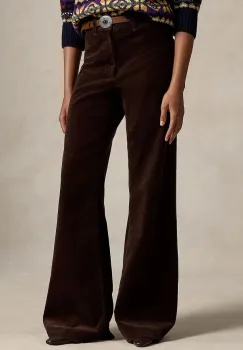 Polo Ralph Lauren pantaloni evazati flare pentru femei cu bumbac imagine