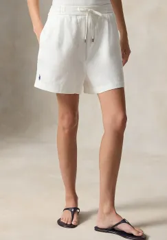 Polo Ralph Lauren pantaloni scurti pentru femei LINEN-WVN-SHORTS imagine