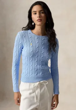 Polo Ralph Lauren pulover pentru femei, din bumbac PIMA COTTON -LSL-PLO imagine