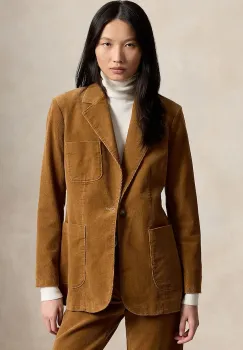 Polo Ralph Lauren sacou cu un singur rand de nasturi pentru femei cu bumbac imagine
