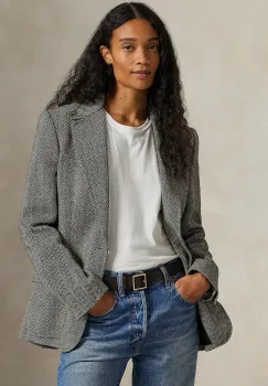 Polo Ralph Lauren sacou cu un singur rand de nasturi pentru femei cu in imagine