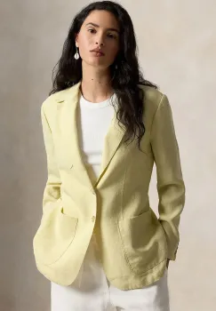 Polo Ralph Lauren sacou cu un singur rand de nasturi pentru femei, din in imagine
