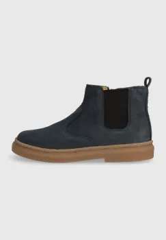 Pom D'api cizme chelsea din piele intoarsa TRIX JOD ZIP culoarea albastru marin imagine