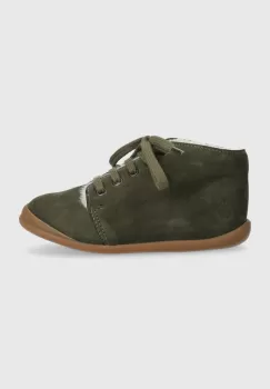 Pom D'api cizme de iarna pentru copii din piele intoarsa FLEX-UP BOTTINE FUR culoarea verde imagine