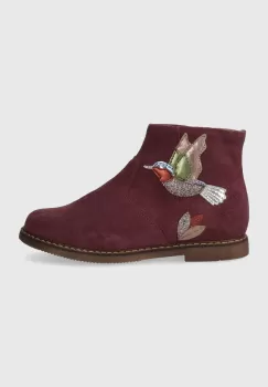 Pom D'api cizme din piele intoarsa pentru copii CITY COLIBRI culoarea bordo imagine