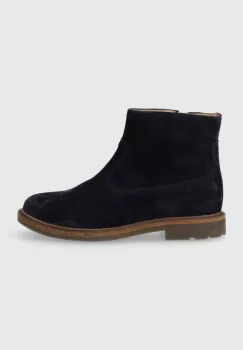 Pom D'api cizme din piele intoarsa pentru copii SISTER BOOTS culoarea albastru marin imagine