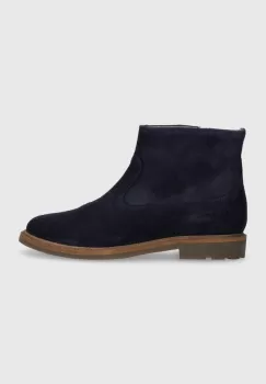 Pom D'api cizme din piele intoarsa pentru copii SISTER BOOTS culoarea albastru marin imagine