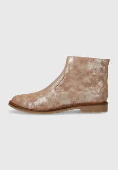 Pom D'api cizme din piele intoarsa pentru copii SISTER BOOTS culoarea bej imagine