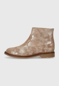 Pom D'api cizme din piele intoarsa pentru copii SISTER BOOTS culoarea bej imagine