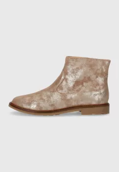 Pom D'api cizme din piele intoarsa pentru copii SISTER BOOTS culoarea bej imagine