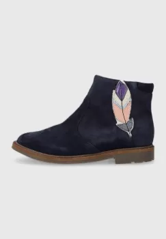 Pom D'api cizme din piele intoarsa pentru copii SISTER FEATHER culoarea albastru marin imagine