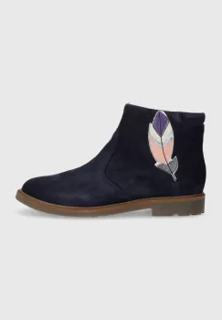Pom D'api cizme din piele intoarsa pentru copii SISTER FEATHER culoarea albastru marin imagine