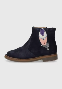 Pom D'api cizme din piele intoarsa pentru copii SISTER FEATHER culoarea albastru marin imagine