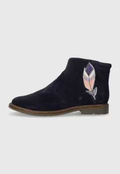 Pom D'api cizme din piele intoarsa pentru copii SISTER FEATHER culoarea albastru marin imagine