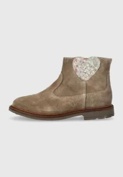 Pom D'api cizme din piele intoarsa pentru copii SISTER LOVE culoarea gri imagine