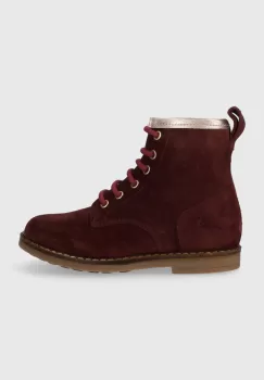 Pom D'api cizme din piele intoarsa pentru copii TRIP HI LACE culoarea bordo imagine