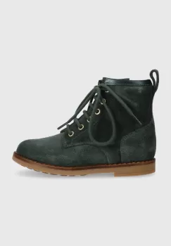 Pom D'api cizme din piele intoarsa pentru copii TRIP HI LACE culoarea verde imagine